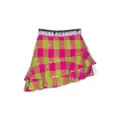 John Richmond Junior asymmetric check-printed sequin skirt - Pink