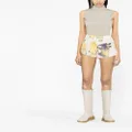 Stella McCartney fauna-print silk track shorts - Neutrals