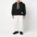 Jil Sander logo-patch drawstring hoodie - Black