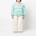 MSGM tie-dye stripe-print hoodie - Blue