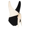Lisa Marie Fernandez tie-detail two-tone swimsuit - Black