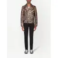 Dolce & Gabbana leopard-print leather jacket - Brown