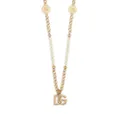 Dolce & Gabbana pearl curb-chain necklace - Gold