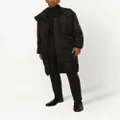 Dolce & Gabbana logo-tag hooded puffer coat - Black