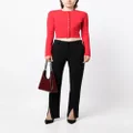 Victoria Beckham pointelle-knit cropped cardigan - Red