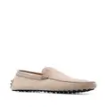 Tod's logo-plaque suede loafers - Neutrals