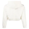 Calvin Klein Jeans logo-patch cropped hoodie - White