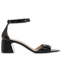 Emporio Armani ankle-buckle leather sandals - Black