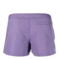 Off-White Sunrise Off Quote-print swim shorts - Purple