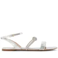 Giambattista Valli crystal bow flat sandals - Silver