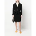 Christian Dior Pre-Owned 2010s frayed edge wool skirt suit - Black