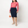 Kenzo lace-up cable-knit midi skirt - Blue