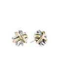 David Yurman 18kt yellow gold and sterling silver Crossover stud earrings