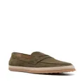 Tod's almond-toe suede loafers - Green