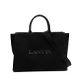 Lanvin logo-print leather tote bag - Black