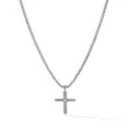 David Yurman sterling silver Cable Classics Cross diamond necklace