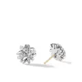 David Yurman sterling silver Crossover diamond stud earrings