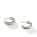David Yurman 14kt yellow gold and sterling silver Cable Collectibles huggie hoop earrings