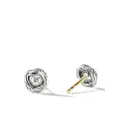 David Yurman sterling silver Crossover Infinity diamond stud earrings