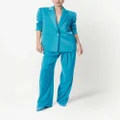 alice + olivia Shan padded-shoulder rolled-sleeve blazer - Blue