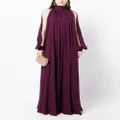 Elie Saab pussy-bow silk gown - Purple