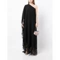 Elie Saab sequin-embellished one-shoulder gown - Black