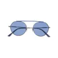 Calvin Klein two tone round frame sunglasses - Blue