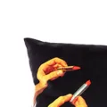 Seletti Lipstick print padded cushion - Black