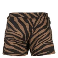 TOM FORD zebra-print swim shorts - Brown