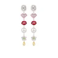 Alessandra Rich crystal-embellished charm drop earrings - Silver