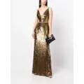 Jenny Packham Amara sequin-embellished sleeveless gown - Gold
