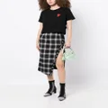 izzue heart-embroidery cropped T-shirt - Black