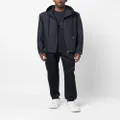 Moncler logo-print hooded jacket - Blue