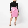 TOM FORD shiny textured leather midi skirt - Pink