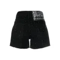 Philipp Plein crystal embellished denim shorts - Black