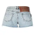 Philipp Plein crystal embellished mini shorts - Blue