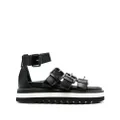 Moschino platform buckle-up sandals - Black