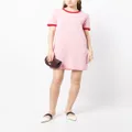 Paule Ka contrast-trim knitted dress - Pink