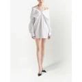 Prada off-shoulder cotton shirt dress - White