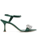 Manolo Blahnik crystal-embellished sandals - Green