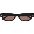 Alexander McQueen Eyewear tortoiseshell engraved-logo sunglasses - Brown