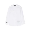 Balmain Kids logo-patch long-sleeve shirt - White
