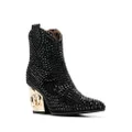 Philipp Plein Gothic Plein 80mm leather boots - Black
