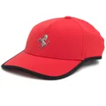 Ferrari logo-plaque detail baseball cap - Red