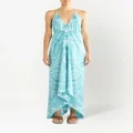 ETRO paisley-print draped maxi-dress - Blue