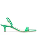 Gianvito Rossi Ribbon 55mm patent leather kitten sandals - Green