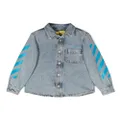 Off-White Kids Diag-stripe long sleeve denim jacket - Blue