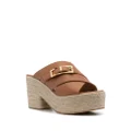 Sergio Rossi Nora 90mm leather crossover strap mules - Brown