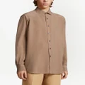 Zegna garment-dyed silk shirt - Brown