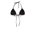 Versace all-over logo print bikini top - Black